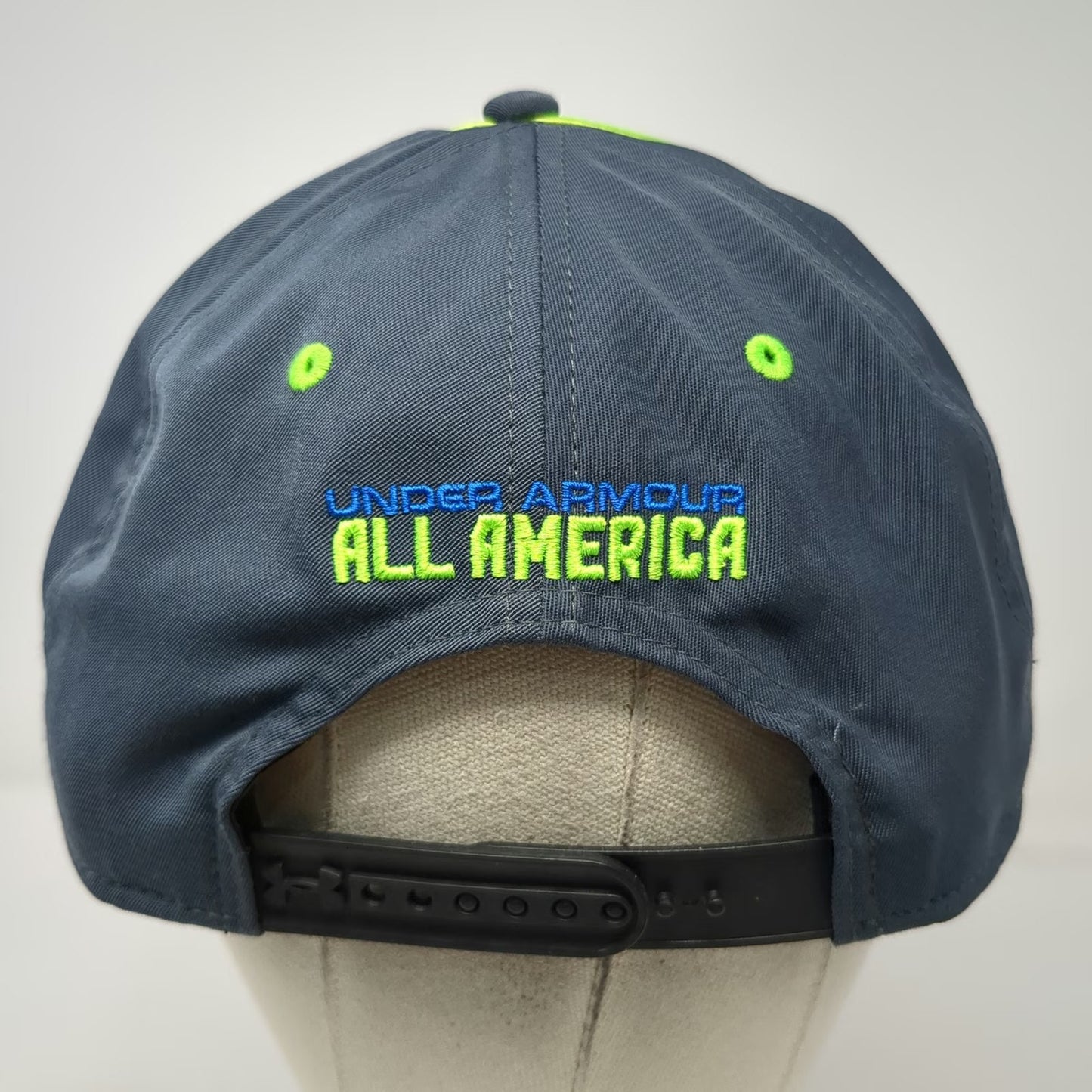 Under Armour All America Snapback Hat Gray One Size Neon Shield Patch Piping