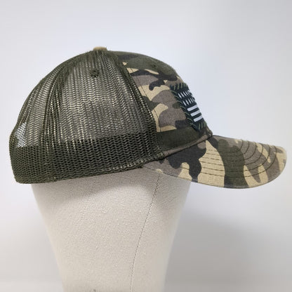 Symmetree Green Trucker Hat One Size Bigfoot American Flag Pine Tree Camo