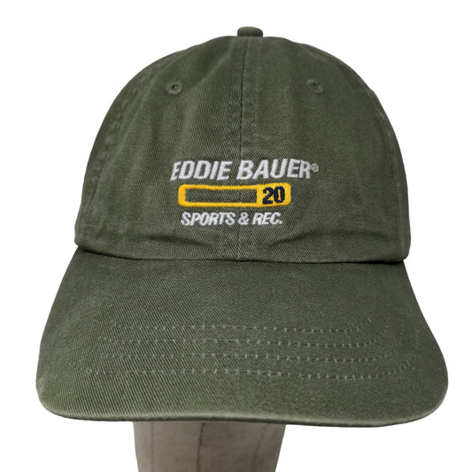 Eddie Bauer Men's Slideback Hat Green OSFA Embroidered Logo 100% Cotton