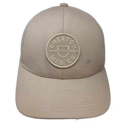 Brixton Trucker Hat Beige One Size Mesh Back Snapback Patch Logo Adjustable