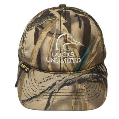 Whitewater Ducks Unlimited Brown One Size Camo Baseball Cap Gore-Tex Flaps Hat