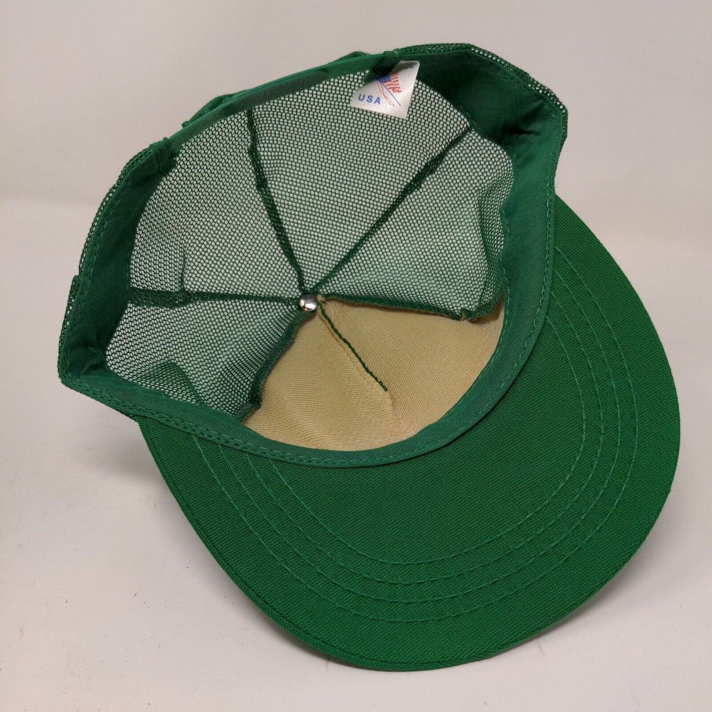 Cullum Seeds Men's Snapback Mesh Back Trucker Hat Green Adjustable Vintage USA