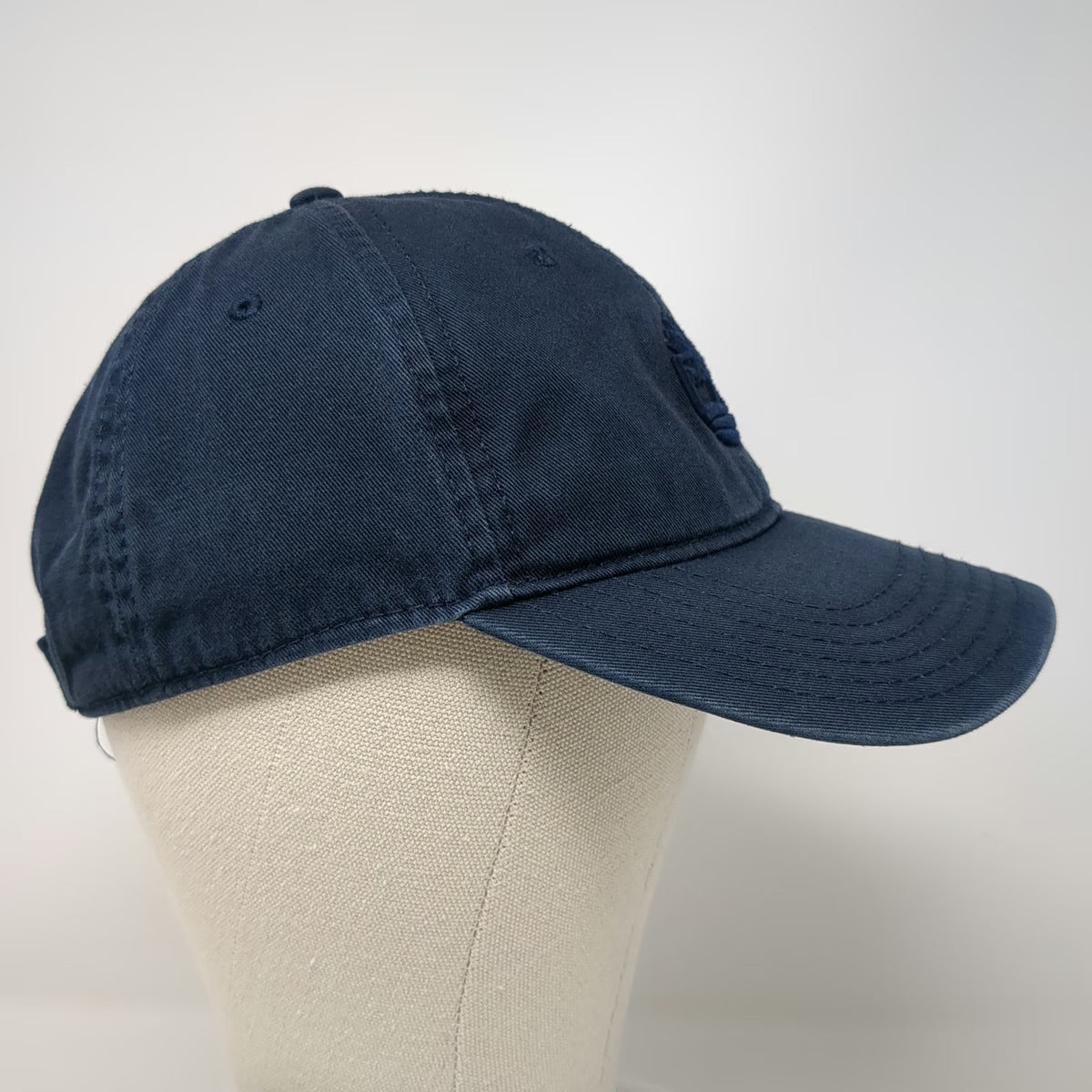 Timberland Baseball Cap Blue One Size Tonal Logo Cotton Strapback Adjustable Hat