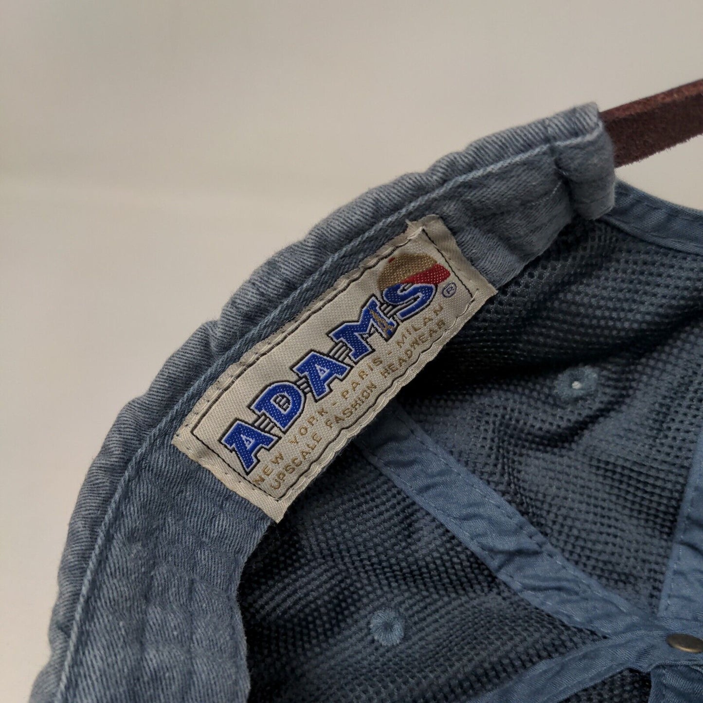 I Don't Give A Sip Slideback Hat Blue One Size Leather Strap Adams