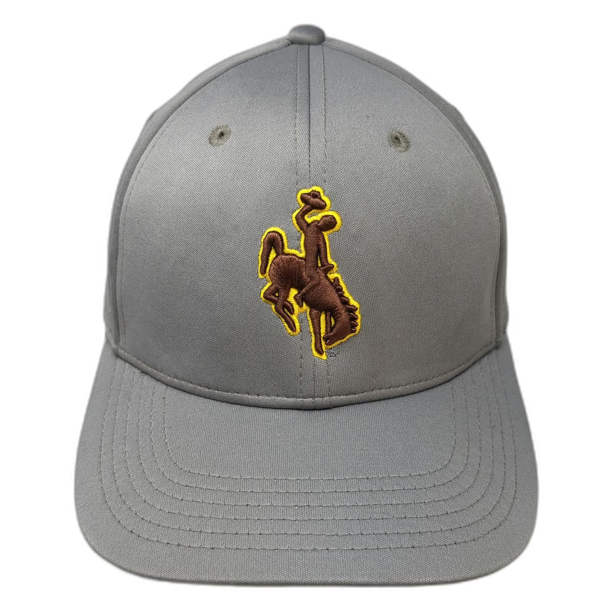 Wyoming Cowboys NCAA Legacy Cap Gray XL Flex Fit Embroidered Bucking Horse Hat