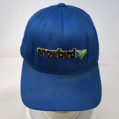 Flexfit Baseball Cap Blue XL Snowbird Ski Resort Logo Elastic Curved Brim Hat