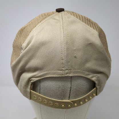 Union Pacific Railroad 5 Panel Hat Beige One Size Trucker Mesh Snapback Rope USA