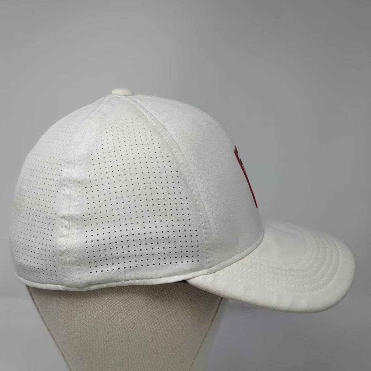 Nike Baseball Cap White L Tiger Woods Logo Dri-Fit Legacy 91 Stretch Fitted Hat