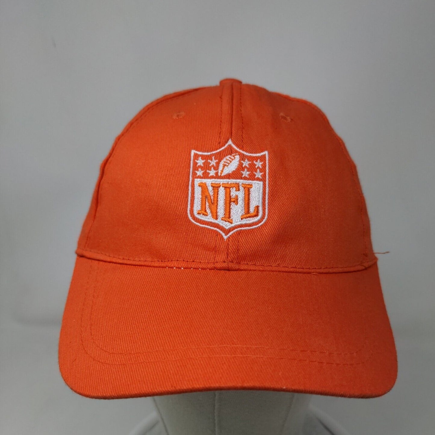 Oriental Trading Men's Strapback Hat Orange Embroidered NFL Logo Adjustable