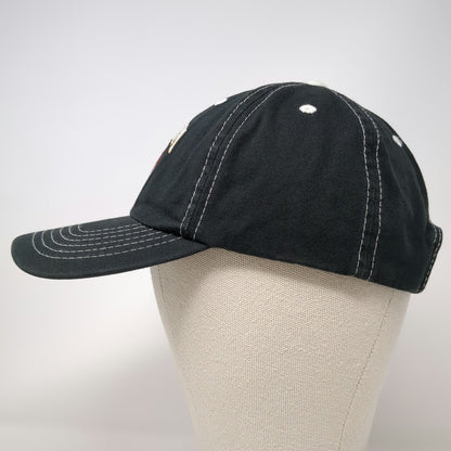 Jim Beam Whiskey Baseball Cap Black OSFM Contrast Stitching Logo Strapback Hat