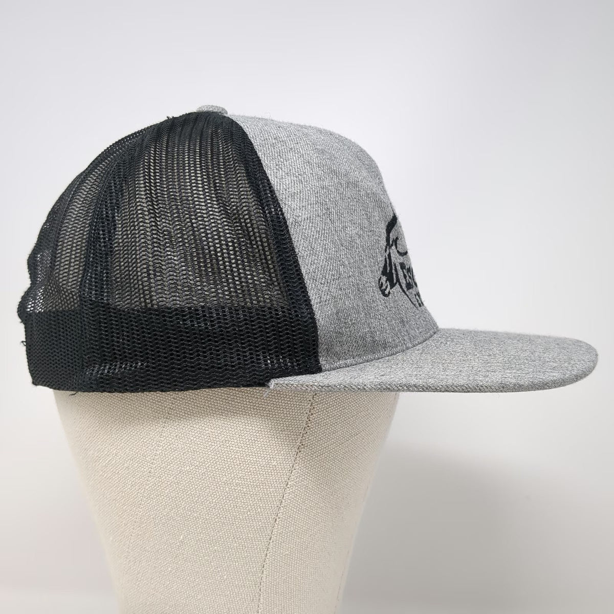 Trucker Hat Gray One Size Escondido Exotics Logo Mesh Snapback Flat Brim Hat