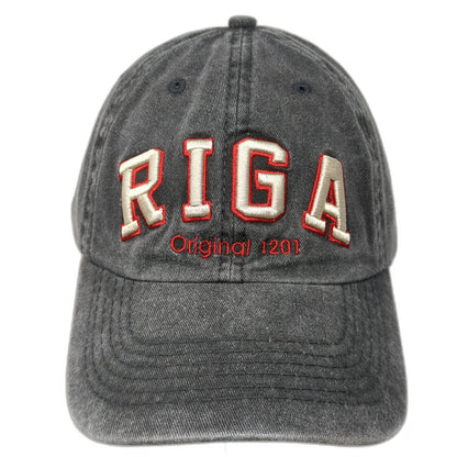 Robin Ruth Baseball Cap Gray OSFM Riga Latvia Souvenir Travel Hat Cotton Logo