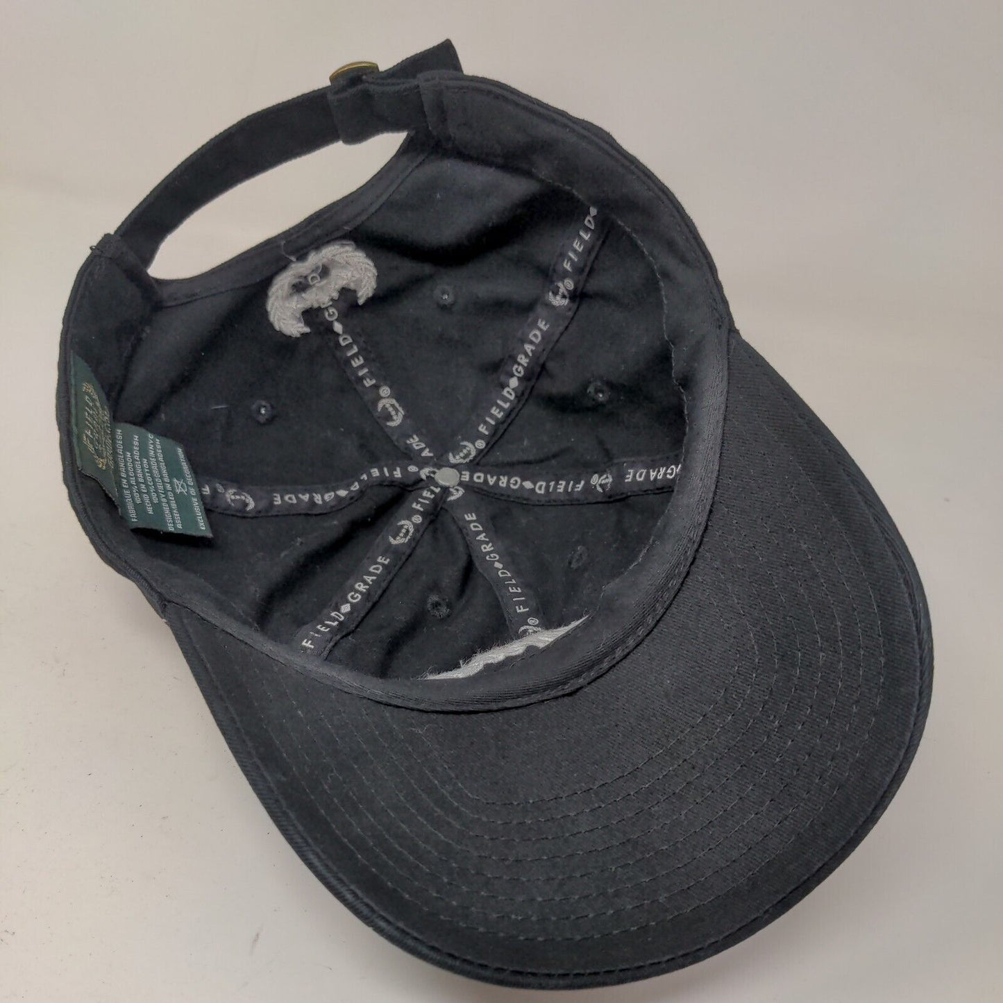 Field Grade Men's Slideback Hat Black Embroidered Royalty Logo Cotton