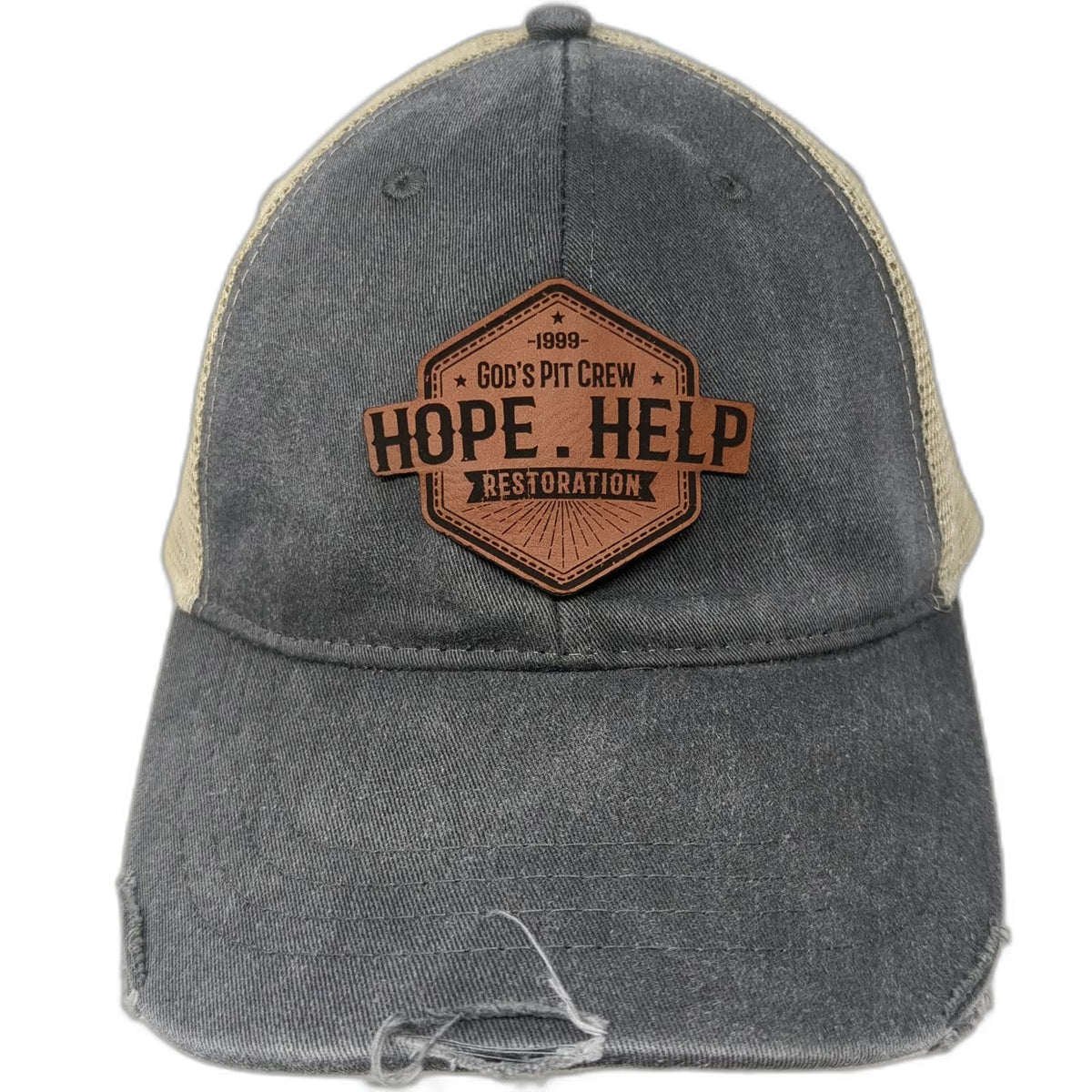 Adams Trucker Hat Gray One Size God's Pit Crew Hope Help Restoration Snapback