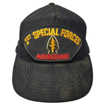 Eagle Crest 1st Special Forces Airborne Trucker Hat Black One Size Snapback USA