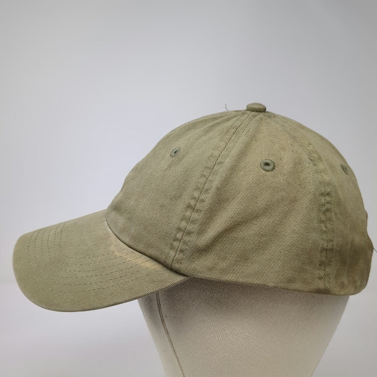H&M Baseball Cap Green One Size Slideback Adjustable Cotton Solid Blank Hat