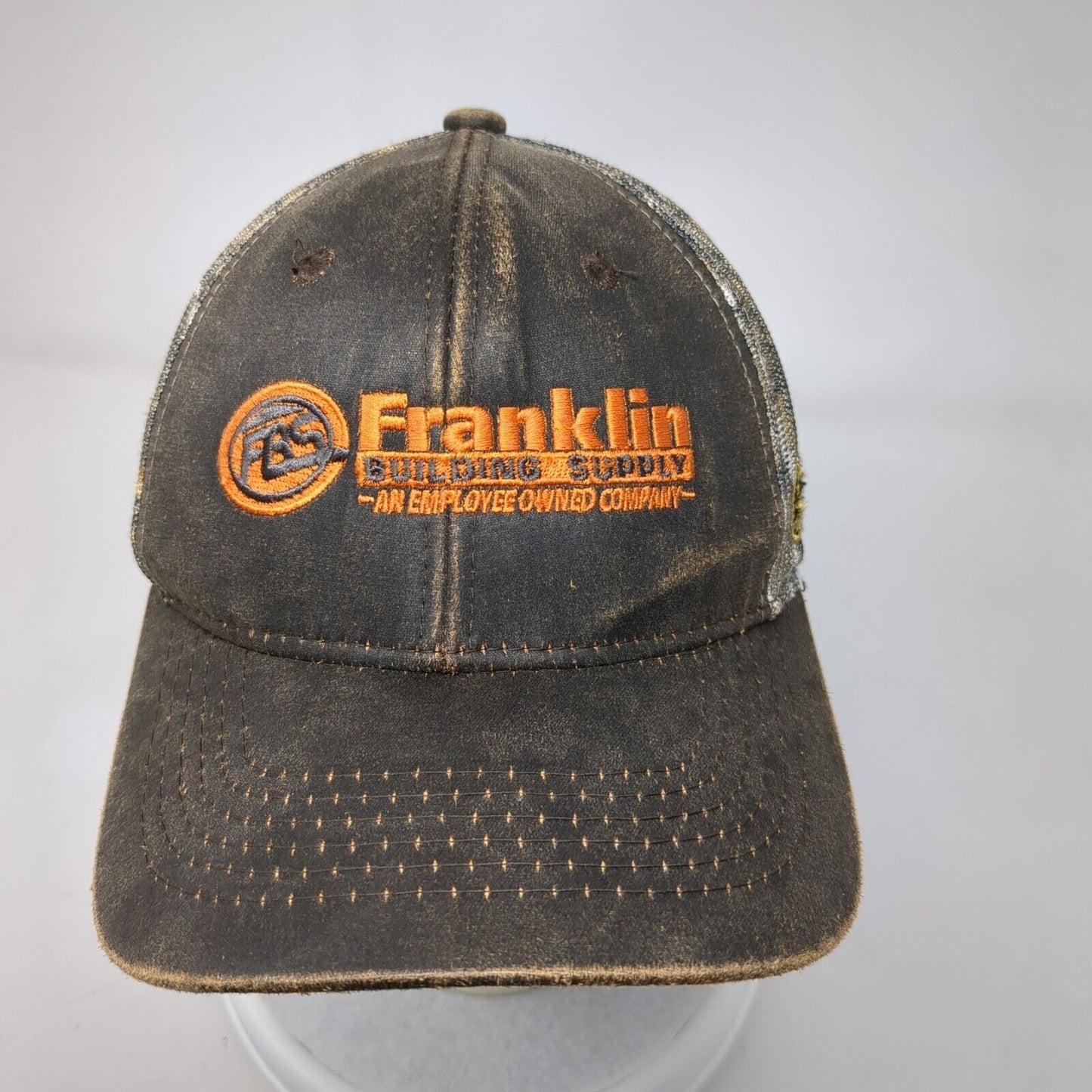Franklin Building Supply Strapback Trucker Hat Camo One Size Mesh Back