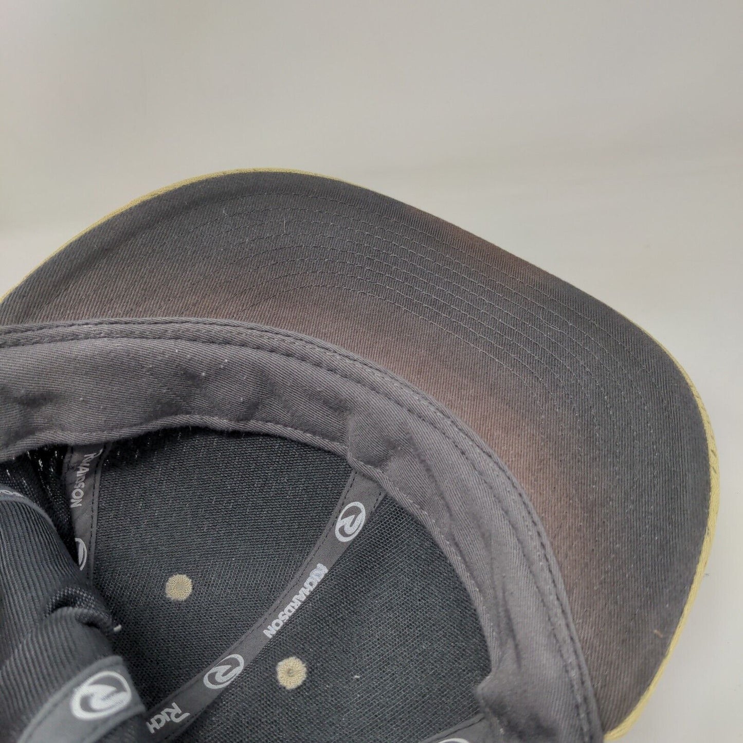 Richardson Fitted Hat Black Size 7 3/8 Breathable Vented Holes 6 Panel Blank
