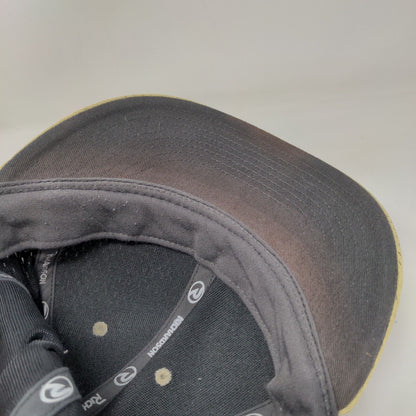 Richardson Fitted Hat Black Size 7 3/8 Breathable Vented Holes 6 Panel Blank