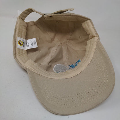 Be Happy Slideback Hat Tan One Size Embroidered Adjustable Buc-ee's