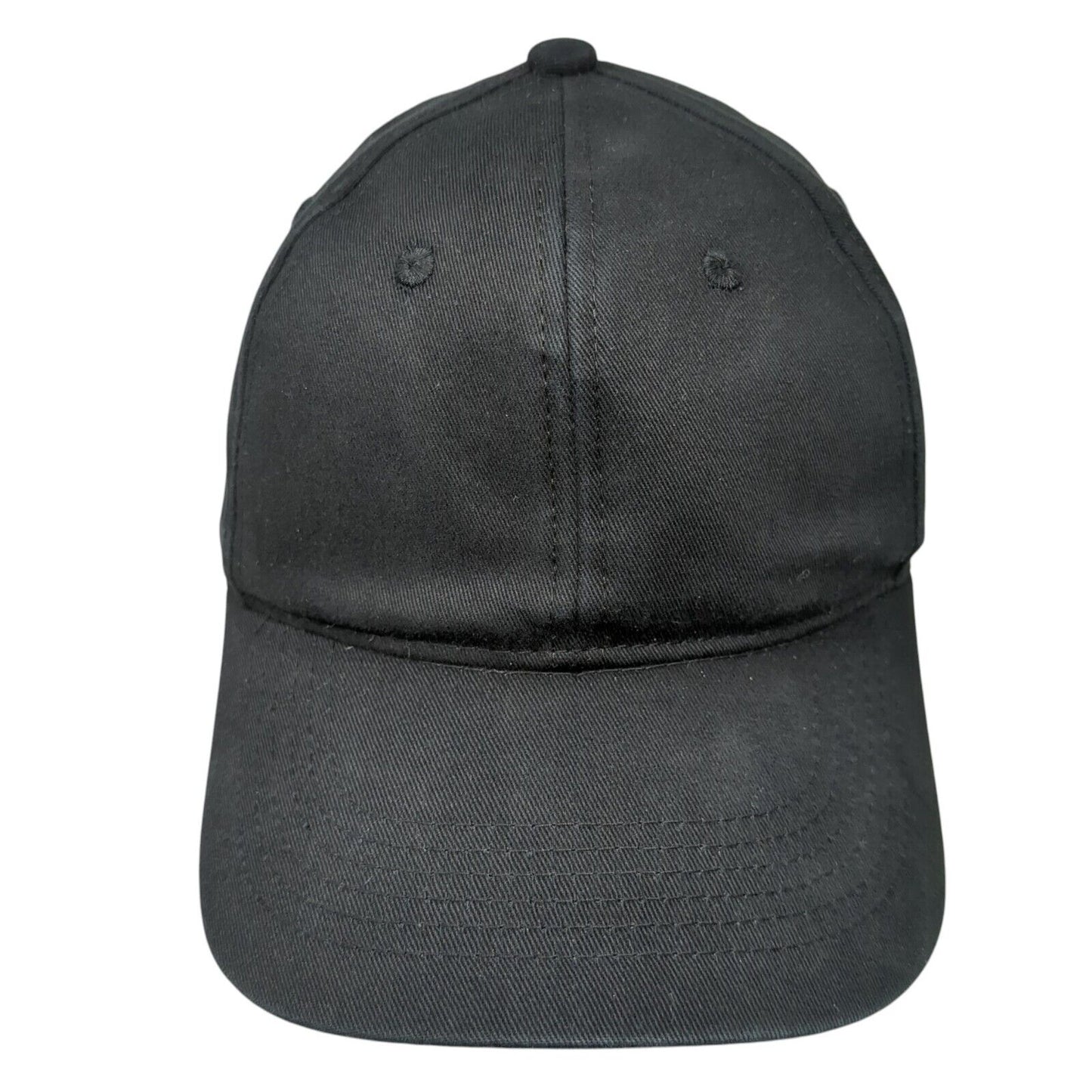 George Strapback Hat Black One Size Adjustable 6 Panel Blank Solid