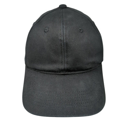 George Strapback Hat Black One Size Adjustable 6 Panel Blank Solid