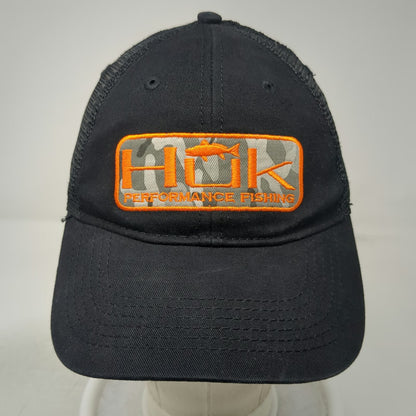 Huk Trucker Hat Black One Size Performance Fishing Mesh Snapback Camo Patch