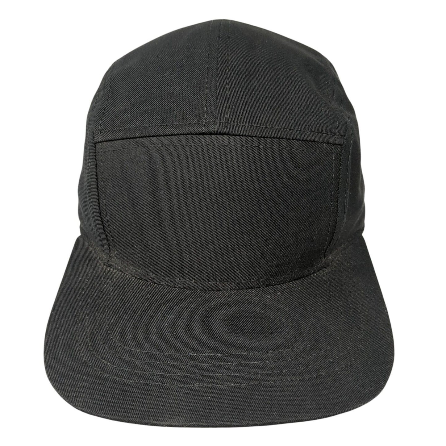 Unbranded Slideback 5 Panel Hat Black One Size Leather Strap Blank