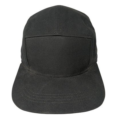 Unbranded Slideback 5 Panel Hat Black One Size Leather Strap Blank