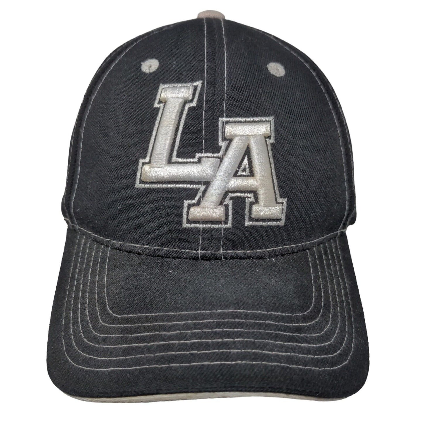 LA Los Angeles Strapback Hat Black OSFA Embroidered Adjustable 6 Panel