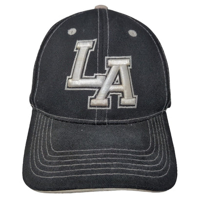 LA Los Angeles Strapback Hat Black OSFA Embroidered Adjustable 6 Panel
