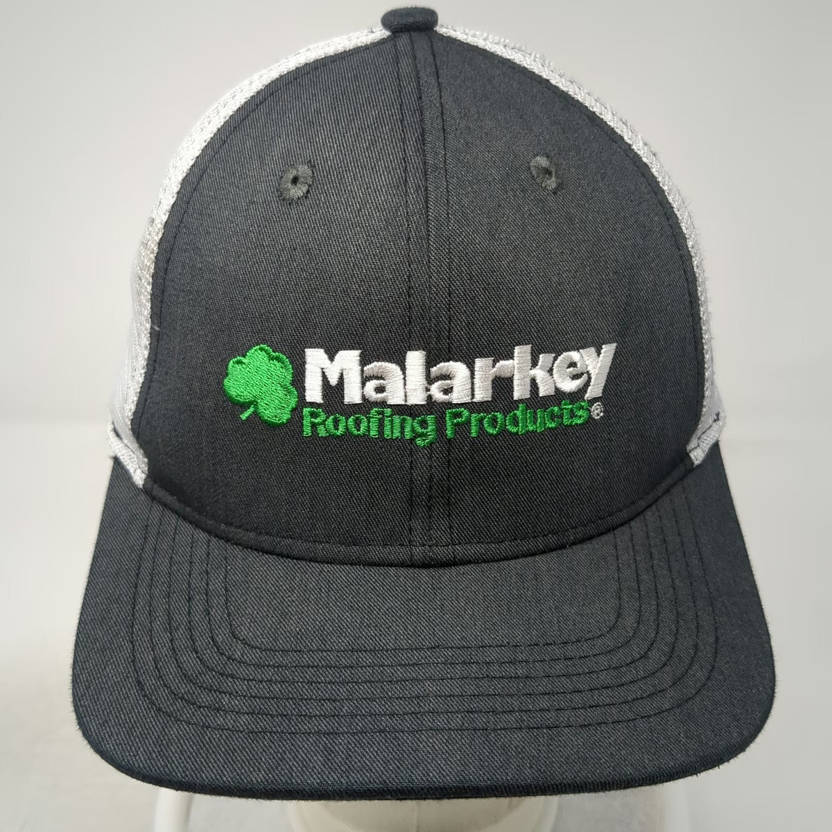 Homer Miller Malarkey Roofing Products Trucker Hat Gray One Size Snapback Mesh