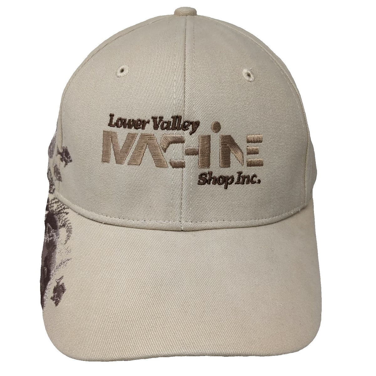 Dri Duck Baseball Cap Beige One Size Fish Embroidery Machine Shop Cotton Hat