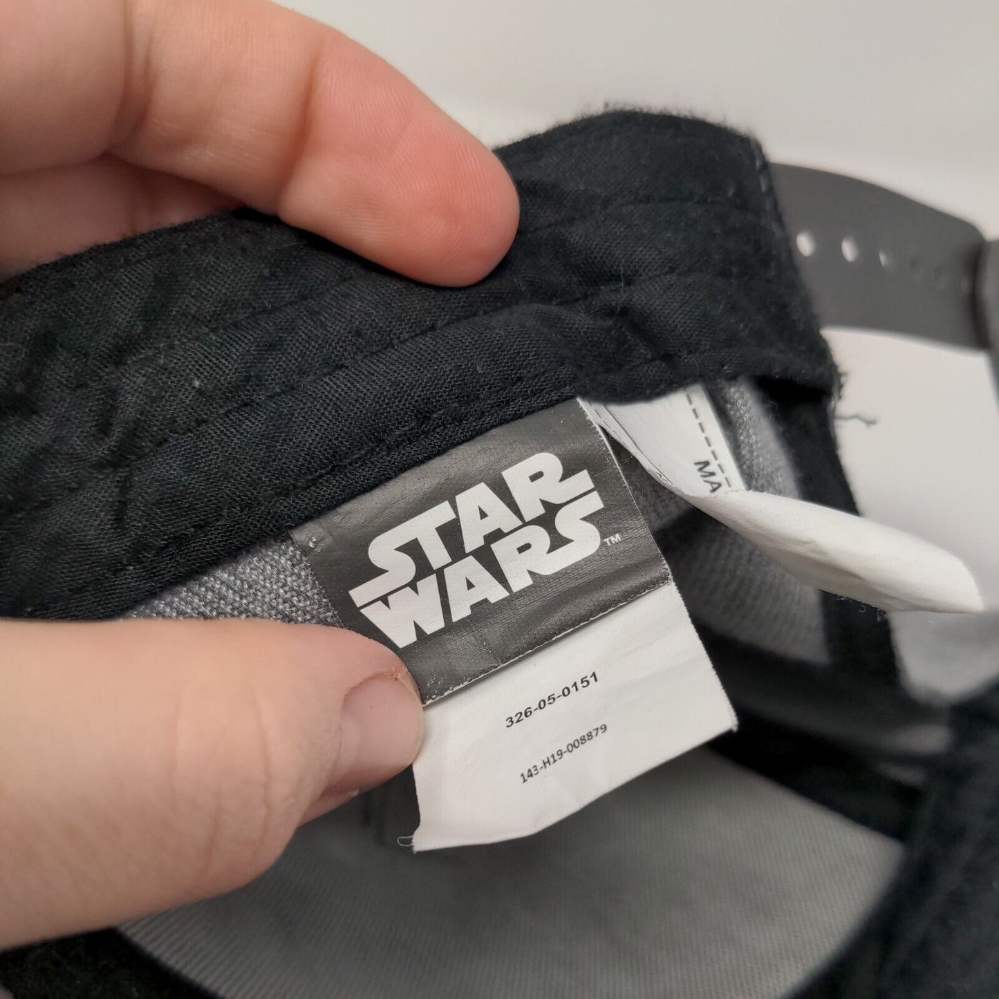 Star Wars Snapback Hat Gray OSFM Adjustable Character Graphic Print 6 Panel