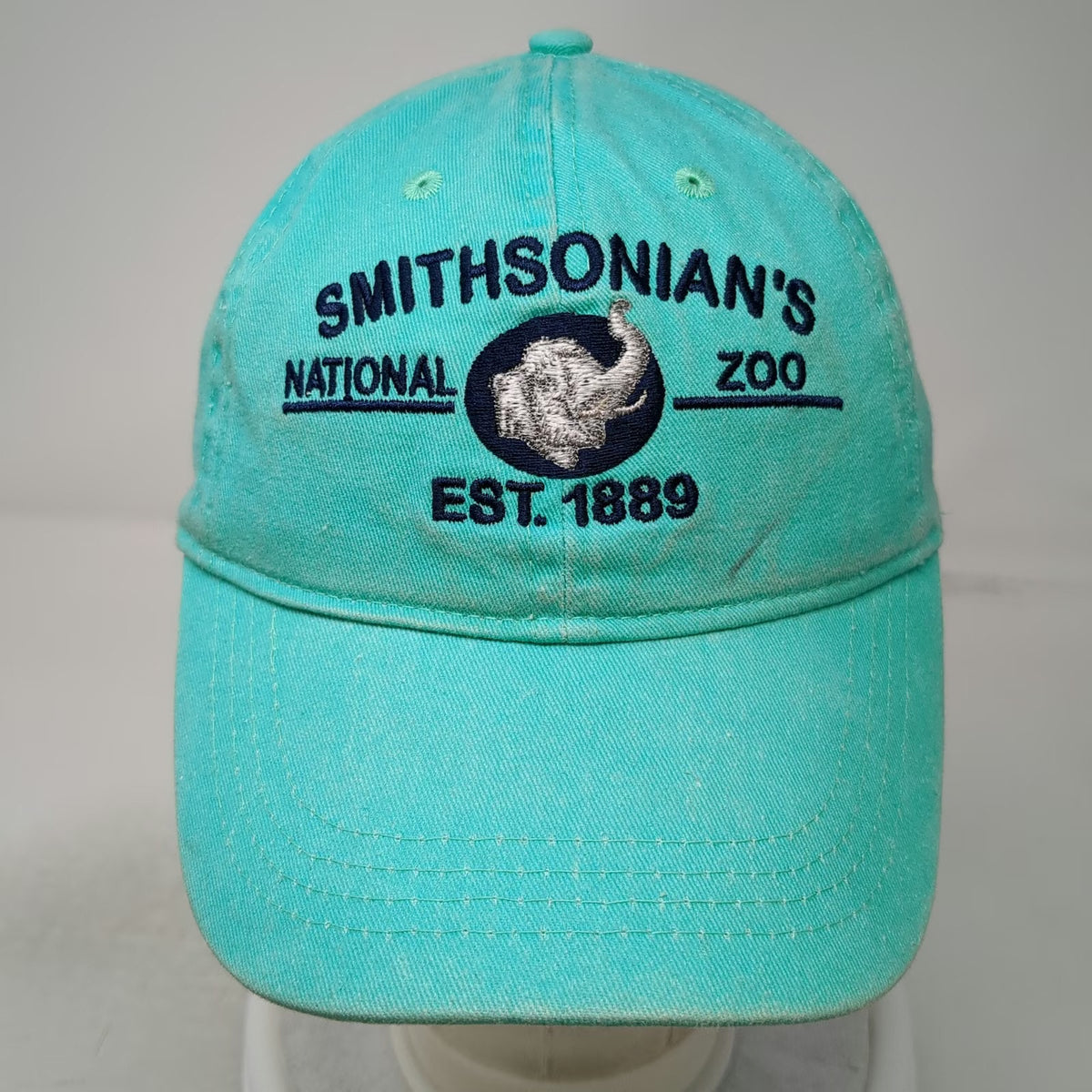 Smithsonian National Zoo Blue Baseball Cap One Size Hat Strapback Elephant Logo