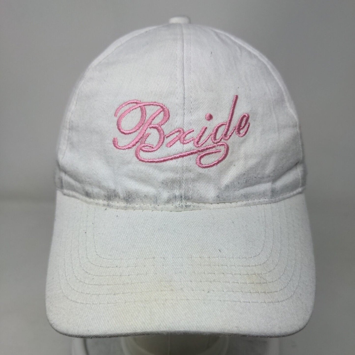 Bride Strapback Hat White One Size Adjustable Embroidered Logo 6 Panel