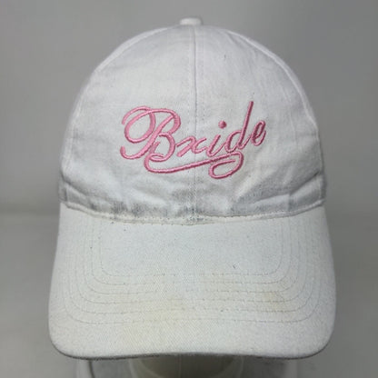 Bride Strapback Hat White One Size Adjustable Embroidered Logo 6 Panel