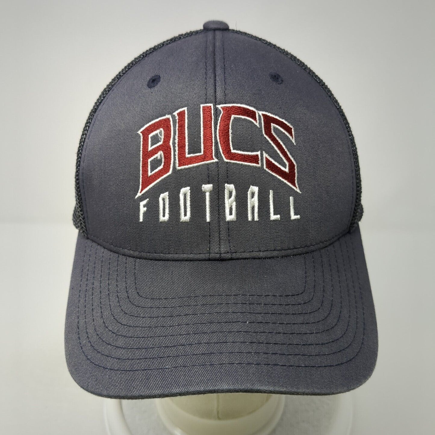 Bucs Football Fitted Mesh Back Trucker Hat Gray L/XL Port Authority