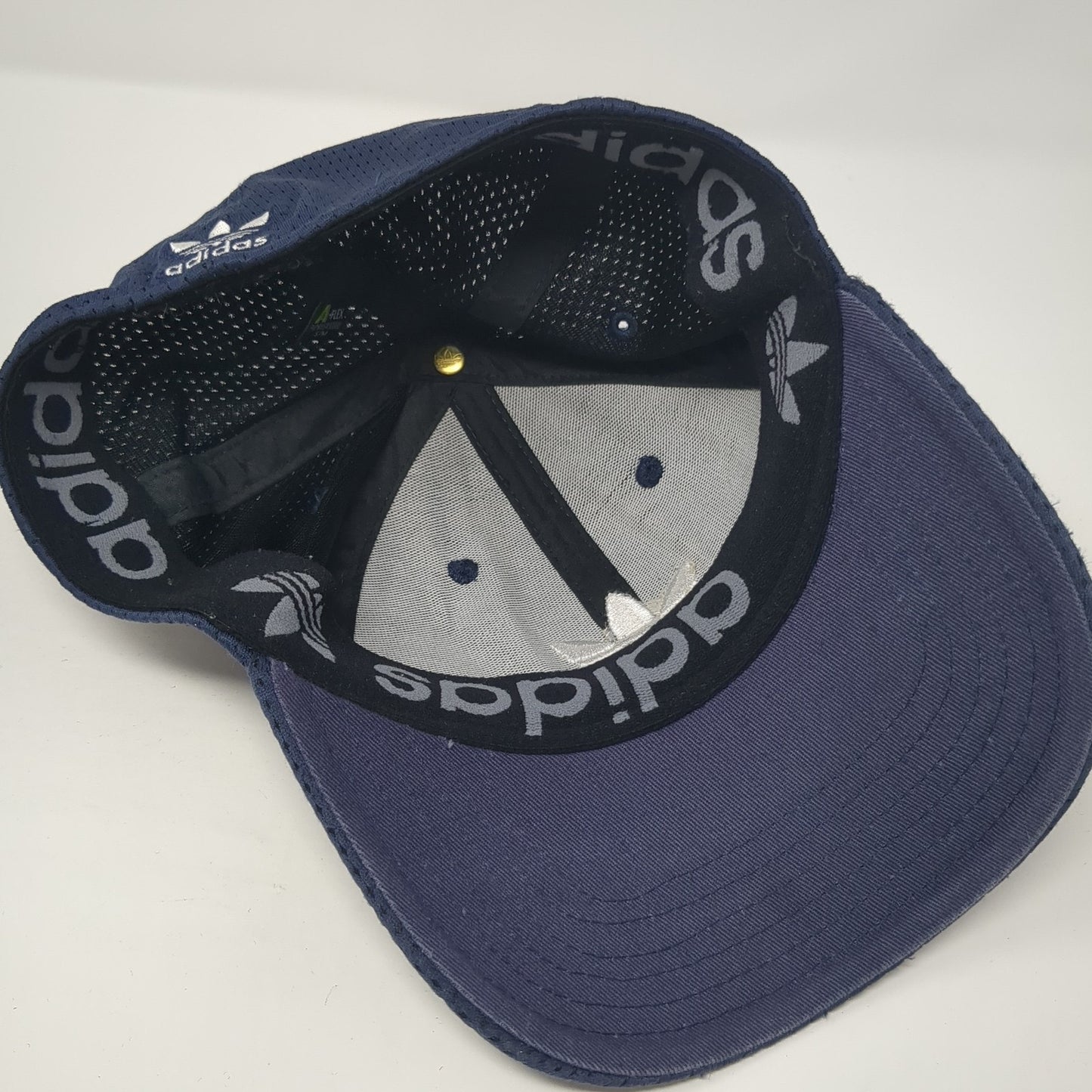 Adidas Trefoil Fitted Hat Medium Embroidered Logo A-Flex Stretch Solid