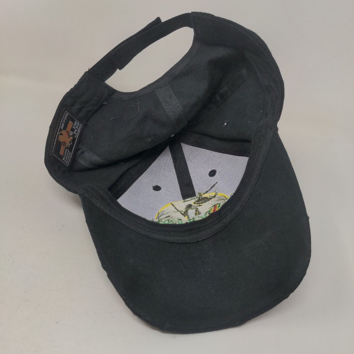 Vietnam Veteran Dragon Strapback Hat Black OSFM Eagle Crest Embroidered