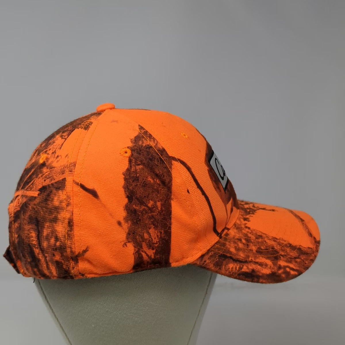 Cabela's Baseball Cap Orange One Size Camo Zonz Woodlands Strapback Hunting Hat