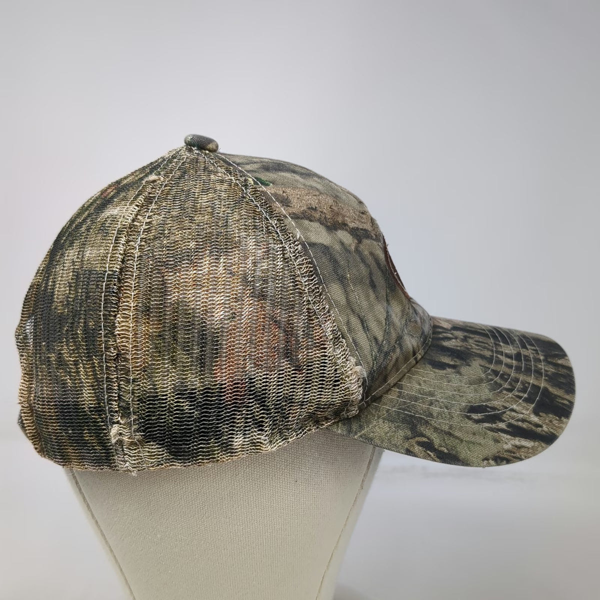 Mossy Oak Baseball Cap Green One Size Camouflage Mesh Logo Strapback Hat
