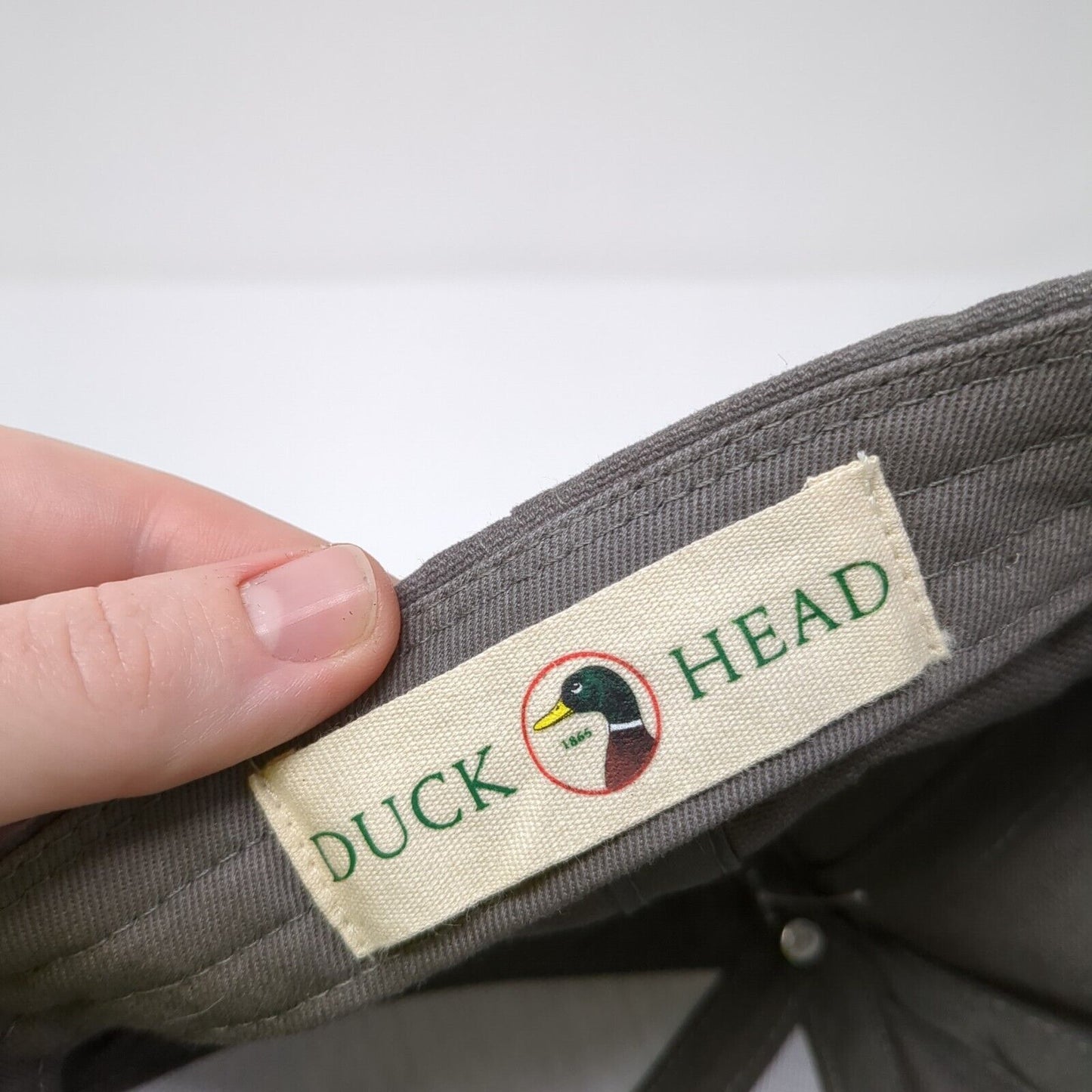 Duck Head Chino Trousers Slideback Hat Gray One Size Adjustable Embroidered