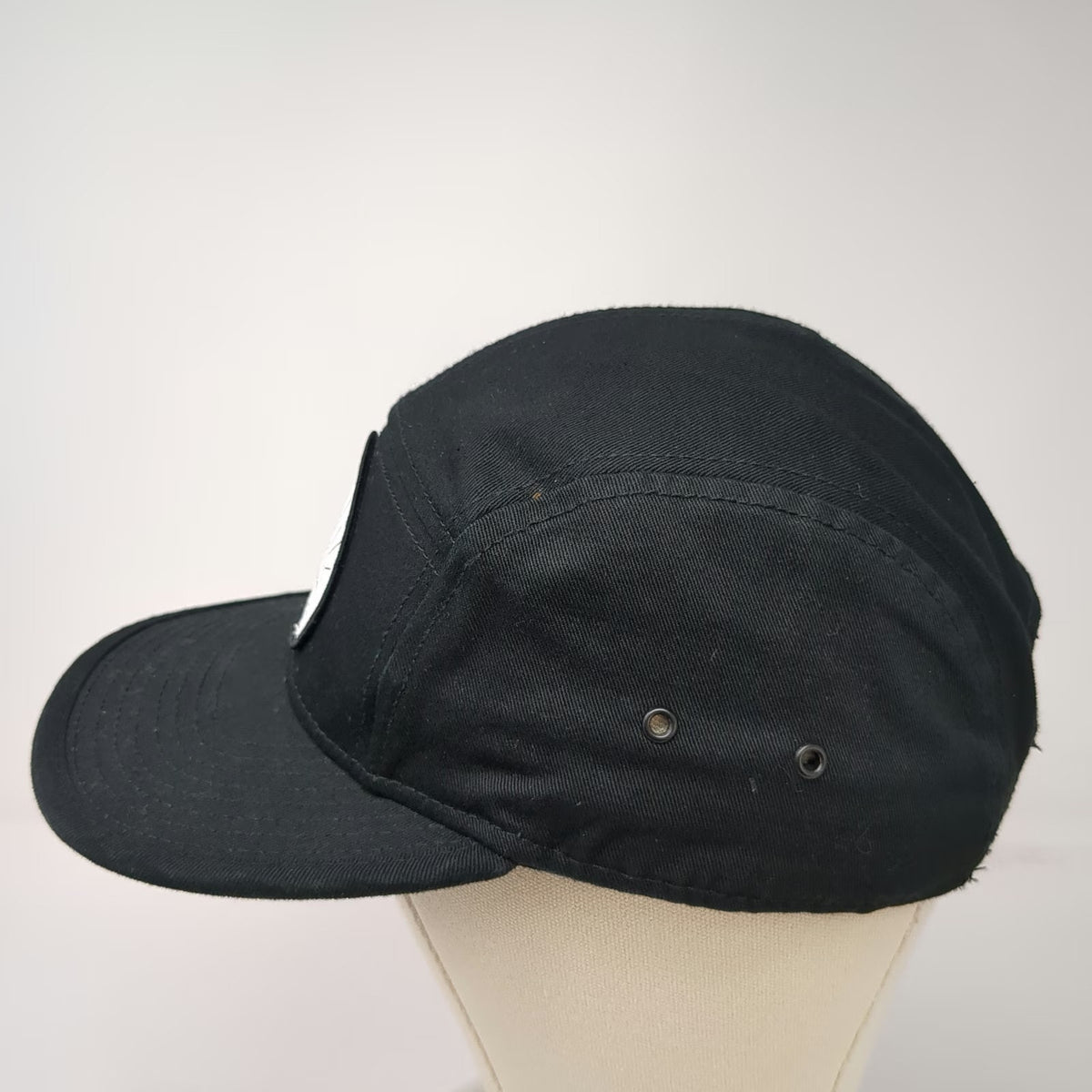OTTO 5 Panel Black One Size Hat Teatonic Kombucha Mountain Logo Patch Strapback