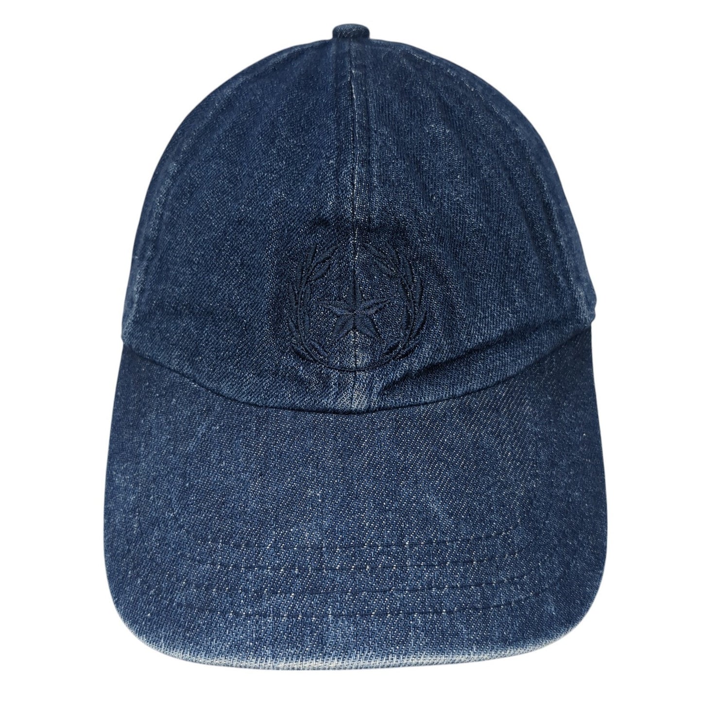 Unbranded Strapback Hat Blue One Size Adjustable Embroidered Logo Denim