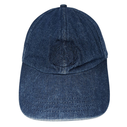 Unbranded Strapback Hat Blue One Size Adjustable Embroidered Logo Denim