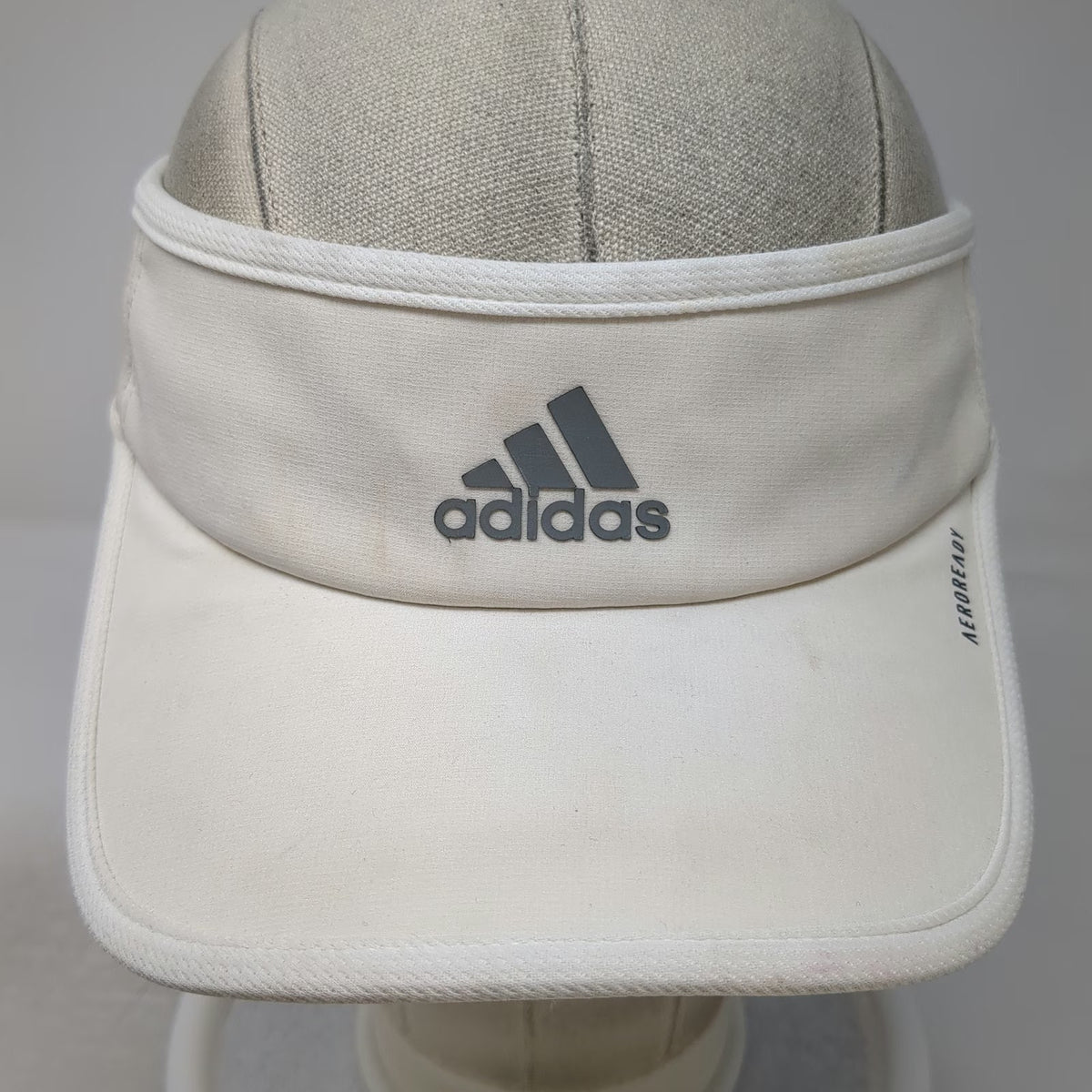 Adidas Visor White One Size Aeroready Moisture Wicking Strapback Golf Tennis Hat