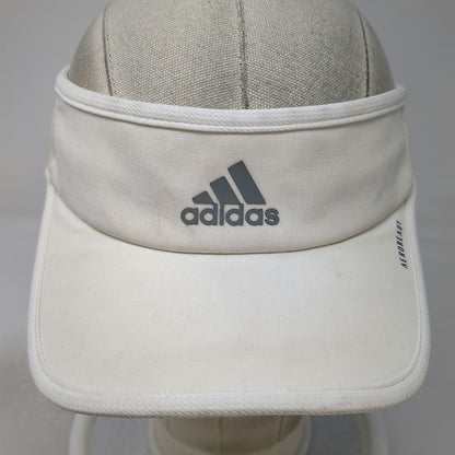 Adidas Visor White One Size Aeroready Moisture Wicking Strapback Golf Tennis Hat