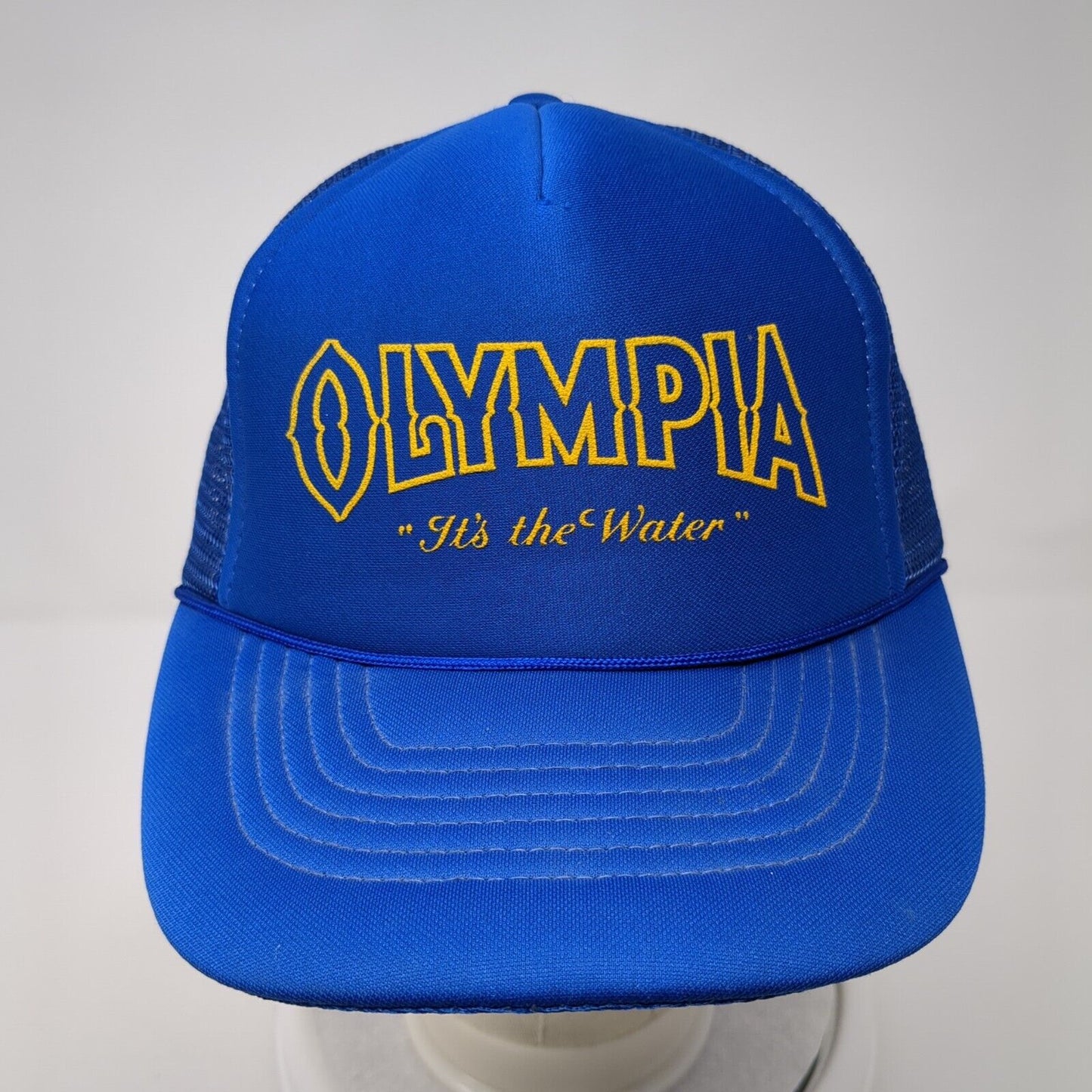 Olympia It's The Water Snapback Trucker Hat Blue Large Adjustable Rope Sportcap