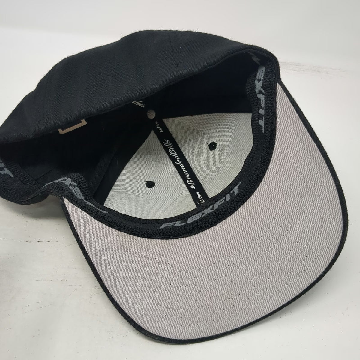Branded Bills Fitted Hat Black XL Legacy Outdoors Leather Patch Flexfit Curved